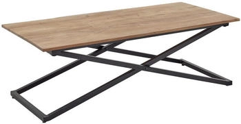 Livetastic Modante Couchtisch Akazie Schwarz massiv rechteckig X-Form 61x46x122 cm