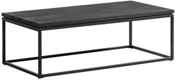Livetastic Couchtisch Schwarz Mangoholz massiv rechteckig 60x40x120 cm
