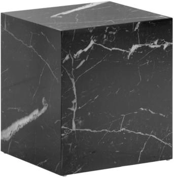 Livetastic Couchtisch Schwarz Hochglanz Marmoroptik quadratisch 40x45x40 cm