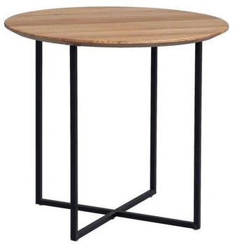 Livetastic Beistelltisch Schwarz Wildeiche massiv rund eckig 60x56x60 cm