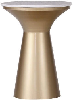 Livetastic Couchtisch Gold Weiß Mehrfarbig Metall rund 41x56x41 cm