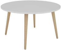 byLIVING Couchtisch "LASSE" Tischplatte wei&szlig;, Gestell Buche natur, Breite: 80 cm