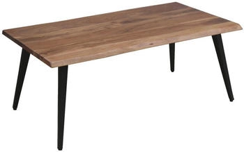 Mid.you Couchtisch Schwarz Akazie Metall Akazie vollmassiv rechteckig rund 60x45x110 cm