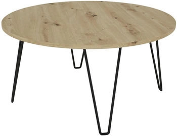 Mid.you Couchtisch Schwarz Eiche Artisan rund 80x40x80 cm