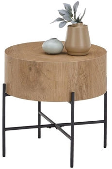 XORA Beistelltisch Schwarz Eiche rund X-Form 45x45x45 cm