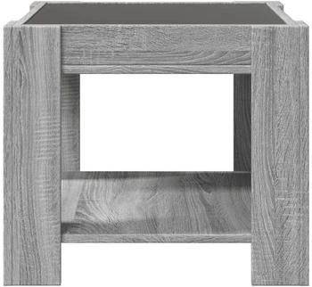 vidaXL LED-Couchtisch Grau Sonoma 53x53x45 cm Holzwerkstoff