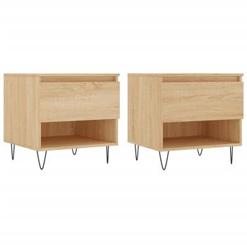vidaXL Couchtische 2 Stk. Sonoma-Eiche 50x46x50 cm Holzwerkstoff Modell 1