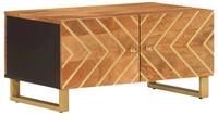 vidaXL Couchtisch Braun und Schwarz 80x50x40 cm Massivholz Mango