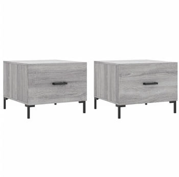vidaXL Couchtische 2 Stk. Grau Sonoma 50x50x40 cm Holzwerkstoff Modell 7