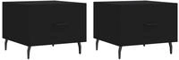 vidaXL Couchtische 2 Stk. Schwarz 50x50x40 cm Holzwerkstoff