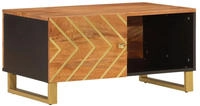 vidaXL Couchtisch Braun und Schwarz 80x50x40 cm Massivholz Mango
