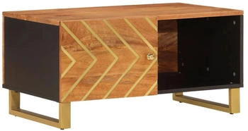vidaXL Couchtisch Braun/Schwarz 80x50x40 cm Massivholz Mango
