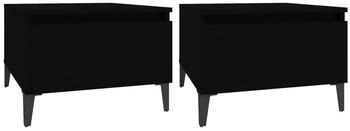 vidaXL Beistelltische 2 Stk. Schwarz 50x46x35 cm Holzwerkstoff