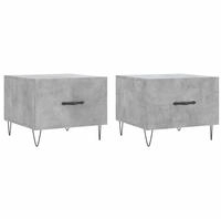 vidaXL Couchtische 2 Stk. Betongrau 50x50x40 cm Holzwerkstoff