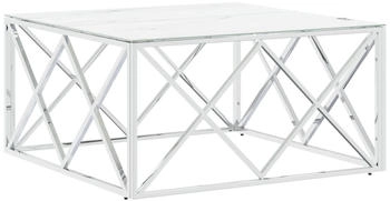 vidaXL Couchtisch Silbern 80x80x40 cm Edelstahl/Glas Modell 1