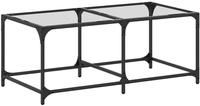 vidaXL Couchtisch mit Glasplatte Transparent 98,5x50x40 cm Stahl