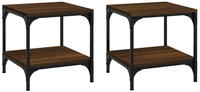 vidaXL Beistelltische 2 Stk. Braun Eiche 40x40x40 cm Holzwerkstoff