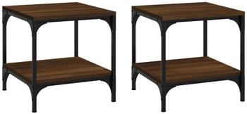vidaXL Beistelltische 2 Stk. Braun Eiche 40x40x40 cm Holzwerkstoff