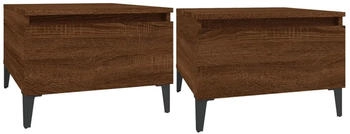 vidaXL Beistelltische 2 Stk. Braun Eiche 50x46x35 cm Holzwerkstoff Modell 1