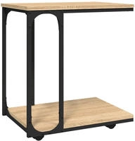 Vidaxl - Beistelltisch Mit Rollen Sonoma 50x35x55,5 Cm Holzwerkstoff
