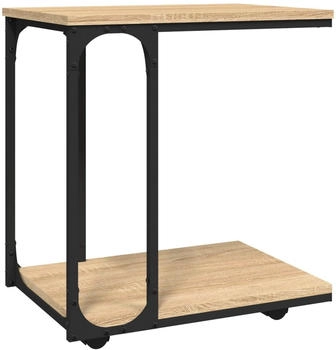 vidaXL Beistelltisch mit Rollen Sonoma 50x35x55,5 cm Holzwerkstoff