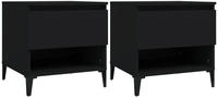 vidaXL Beistelltische 2 Stk. Schwarz 50x46x50 cm Holzwerkstoff