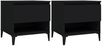vidaXL Beistelltische 2 Stk. Schwarz 50x46x50 cm Holzwerkstoff