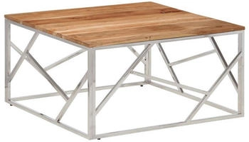 vidaXL Couchtisch Silbern Edelstahl und Massivholz Akazie Modell 8
