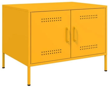 vidaXL Couchtisch Senfgelb 68x50x50,5 cm Kaltgewalzter Stahl