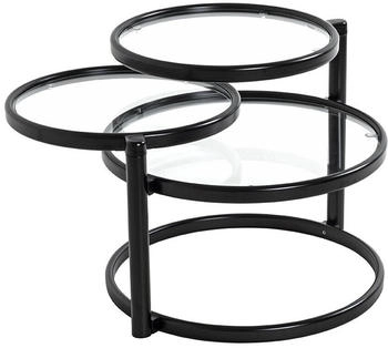 HAKU Couchtisch Sicherheitsglas schwarz 58- 140x50x43cm (64030)