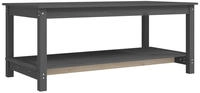 vidaXL Couchtisch Grau 110x55x45 cm Massivholz Kiefer