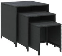 Satztische 3 Stk. Schwarz Poly Rattan Vidaxl
