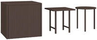 vidaXL Beistelltische 3 Stk. Braun Poly Rattan