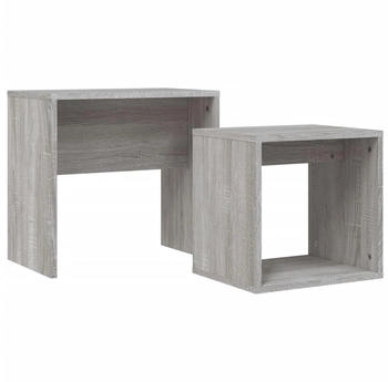 vidaXL Satztische 2 Stk Grau Sonoma Holzwerkstoff Modell 4