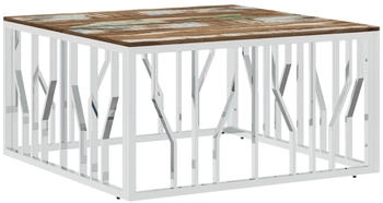 vidaXL Couchtisch Silbern Edelstahl/Altholz Massiv Modell 5