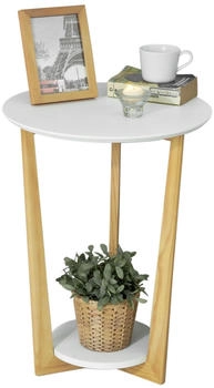 SoBuy Beistelltisch mit 2 Ablagen Couchtisch Balkontisch FBT52-WN