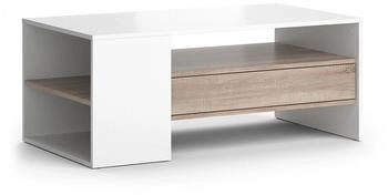 VICCO Couchtisch Fabien Sonoma 110x45 cm Wei&szlig;