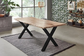 sam Frederik 140x80cm X-Gestell Akazie natur sam Frederik 140x80cm X-Gestell Akazie natur