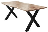 Sam Outillage - Esstisch Baumkante Akazie Naturfarben 300 X 100 Cm X-gestell Schwarz