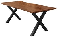 Sam Outillage - Esstisch Baumkante Akazie Nussbaumfarben 280 X 100 Cm X-gestell