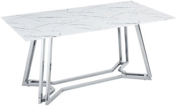 SalesFever Esstisch 160x90cm Glas 90x160x76 cm Wei&szlig; (395745)