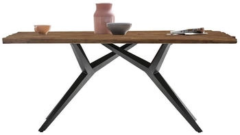 SIT Esszimmertisch 240 cm Teak 50 mm natur Metallgestell antikschwarz 240x100x73,5 cm (15544-11)