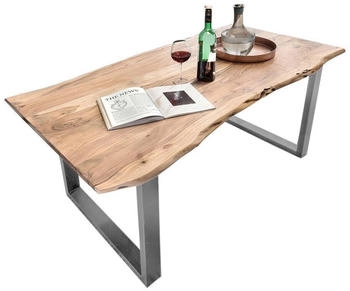 SIT Baumkante-Esstisch 160 cm Akazie natur 36 mm Kufengestell Metall silbern 160x85x76 cm (15110-40)