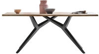 SIT Esstisch "Toronto Massivholz mit Baumkante & extravagantem Metallgestell"