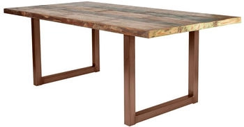 SIT Esstisch 240 cm Tischplatte 40 mm Altholz bunt Kufen-Gestell Stahl antikbraun 240x100x76,5 cm (15025-00)