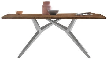 SIT Esszimmertisch 200 cm Teak 50 mm natur Metallgestell antiksilber 200x100 cm x73,5 cm (15542-40)