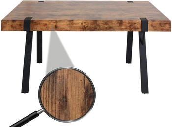 Mendler Esstisch MCW-L54, Tisch Küchentisch Esszimmertisch, Industrial Metall 150x90cm dunkle Wildeiche