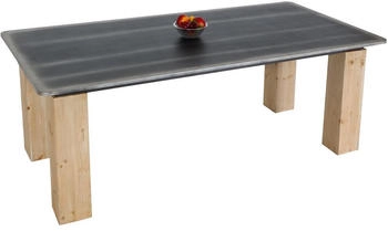 Mendler Esstisch MCW-L76, Tisch Esszimmertisch, Industrial Massiv-Holz MVG- 200x100cm, natur mit Metall-Optik