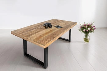 sam Esstisch Mango Massiv naturfarben 300 x 100 cm U-Gestell schwarz RIO Mango