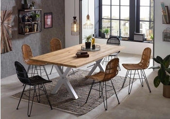 SIT TABLES & CO Tisch 180x100 cm natur, antiksilber (15880-40)